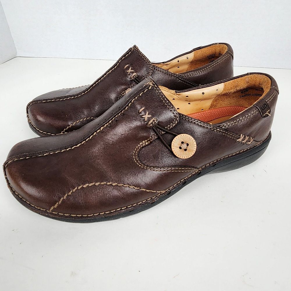 Structured By Clarks Shoes Womens 7.5 M Slip‎ On Casual 85072 Brown Leather